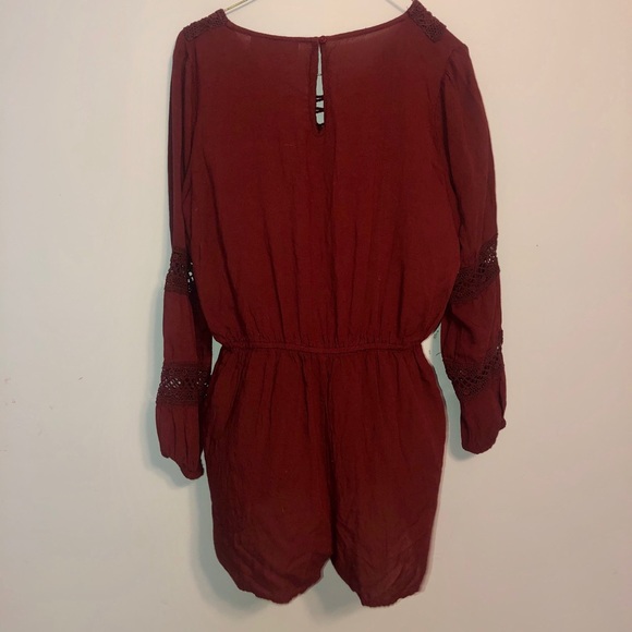 IN NY Romper Burgundy Lace Medium - Picture 4 of 6